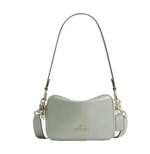 B3-008 Coach Mini Carey Crossbody Bag In Pistachio (Green) Glazed Leather